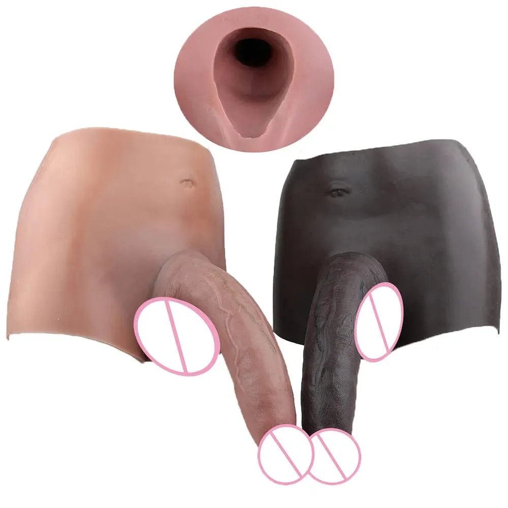 Large Realistic Men's Penis Sleeve Pants Silicone Super Soft Adult Men Strapon Erotic Products Dick Extender Sex Toy 18+ — image 1