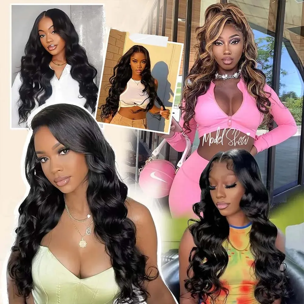 Clip in Body Wave Hair Extensions for Black Women Real Unprocessed Virgin Human Hair Clip in Extensions #1B/#2 Brown Color 120g