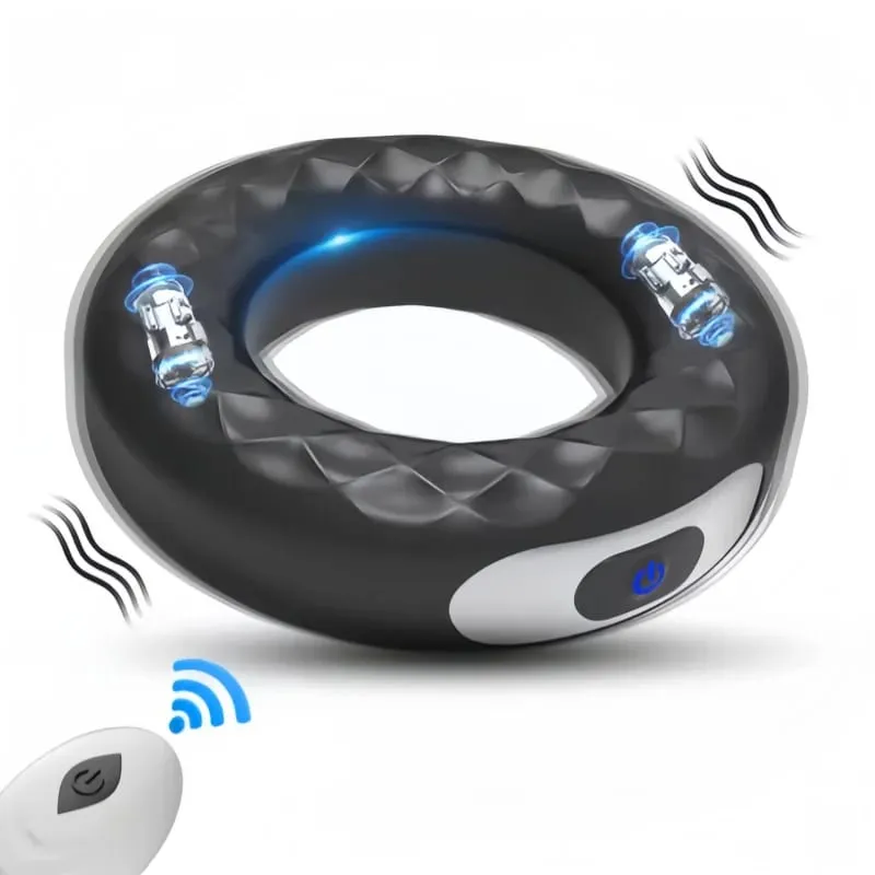 Vibrating Penis Cock Ring Penis erection Heating Vibrator Delay Ejaculation Penis massager 10-Frequency Vibration Men Sex Toys