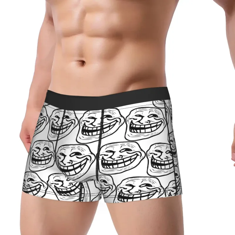 Rage Comic Trollfac Trunk Funny Anime Pouch Underwear Hot Sale Corak Boxer Brief Selesa Lelaki Seluar Dalam Plus Saiz — image 3