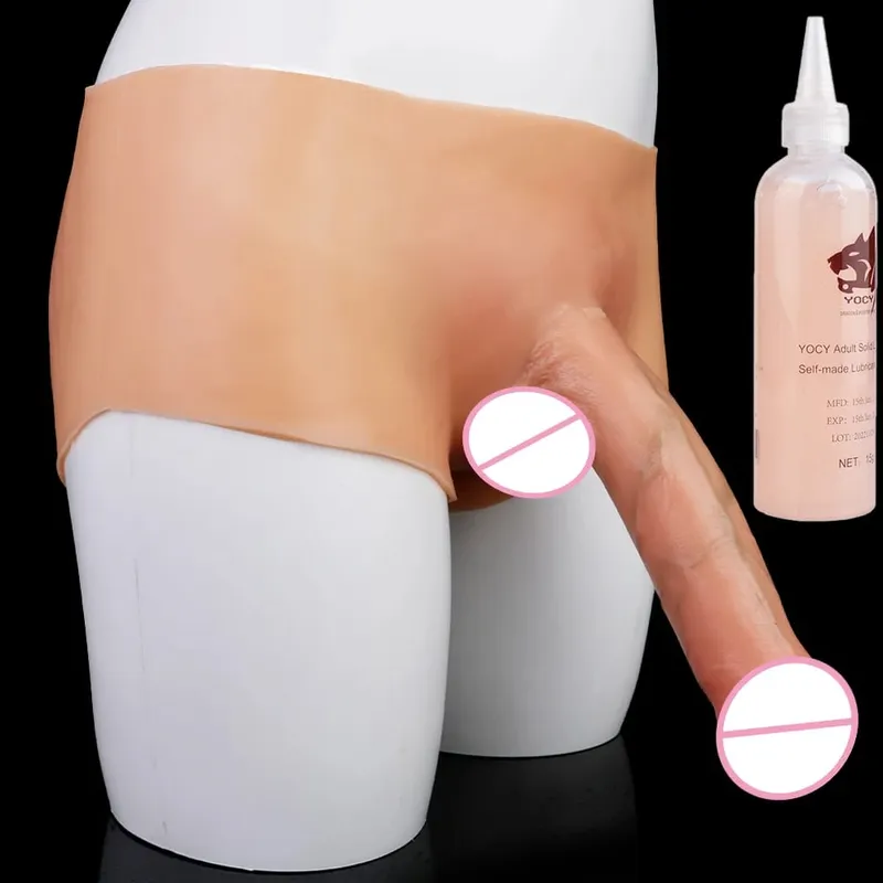 Silicone Strapon Lifelike Dildo Παντελόνι Φορητό συμπαγές μεγάλο πέος σεξ παιχνίδια για γυναίκες Λεσβίες Σεξ Ζευγάρι