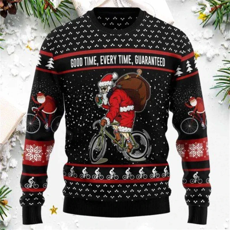 Funny Santa Claus Graphic Ugly Christmas Sweater 2026 Men Fashion Autumn Winter 3D Printed Sweatshirt Casual Oversized Pullovers — image 5