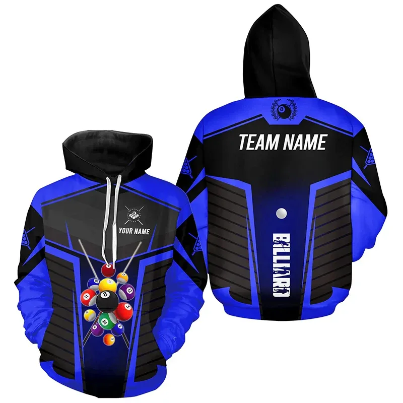 Personalized Billiard Pattern Hoodie For Men Sports Custom Name Pullover Sweatshirts Tops Hot Sale Plus Size Long Sleeve Hoodies — image 5