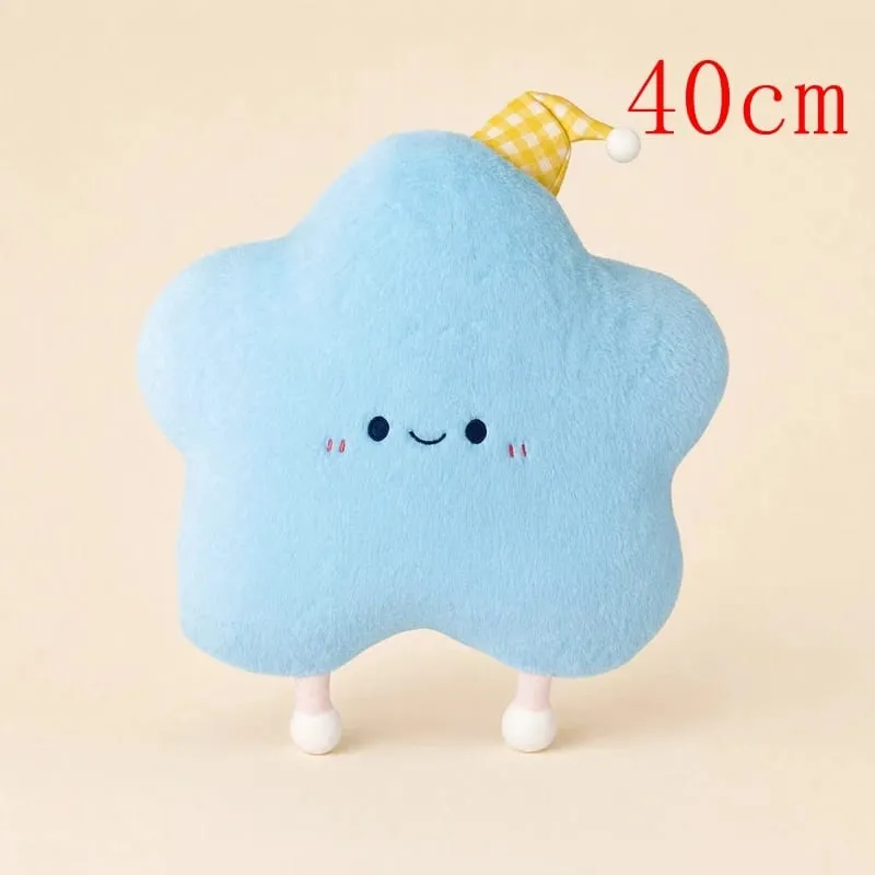 40–60 cm süßes Stern-Plüschkissen mit Schlafmütze, Kawaii-Stern-gefülltes Kissen, weiches, flauschiges Sofa-Wurfkissen, Mädchen-Schlafzimmer-Heimdekoration — image 12