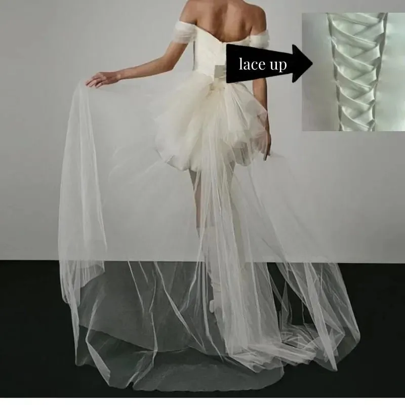 Neue elegante, leichte Brautkleider für Frauen, weißes, sexy Braut-Minikleid mit Netzstoff, Braut-Luxus-Party-Vestidos