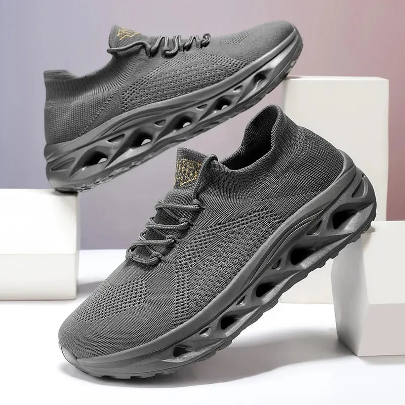 Men's Lightweight Mesh Breathable Walking Shoes Height Increasing Thick Soled Casual Outdoor Running Shoes