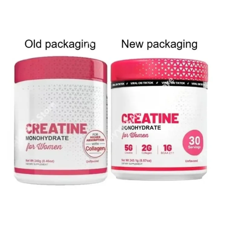 Serbuk Creatine Monohydrate dengan Kolagen Terhidrolisis Menyokong Prestasi Latihan Pemulihan Otot & Tahap Tenaga Tanpa Gula 240g