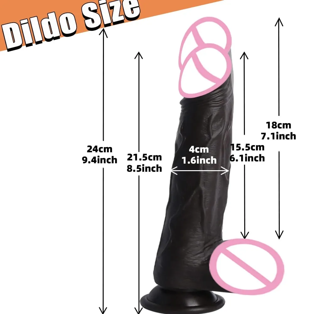 Thrusting Black Realistic Penis Dildo Male Dick Telescopic Rotating Heating G Spot Clitoral Anal Stimulation Vibrator Sex Toy — image 5
