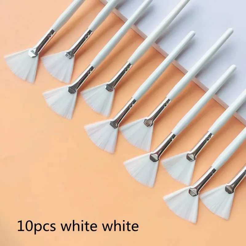 5/10pcs Fan Shape Foundation Makeup Brushes Multifunctional Facial Mask Brush Essential Oil Women Beauty Makeup Tools Brush — image 8