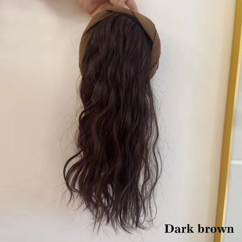 topper Synthetic hair band curly head replacement block wig women's heat-resistant hair band hair extension wig