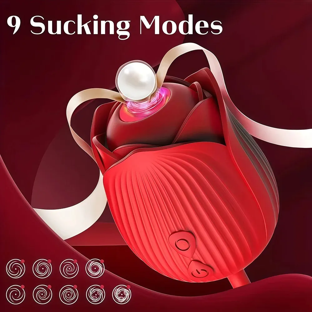 Telescopic Thrusting Sucker Vibrator for Women Rose Sucking Clit Stimulator Dildo Licking Vagin Anal Massager Sex Toys Couples