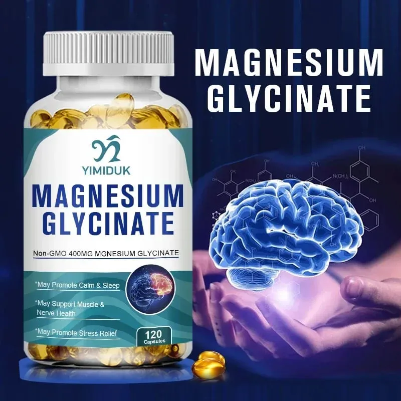 Yimiduk Pure Magnesium Glycinate Supplement na may Vitamin B6 para sa Panlaban sa Fatigue Cramps at Heart Health Binabawasan ang Anxiety Vegan