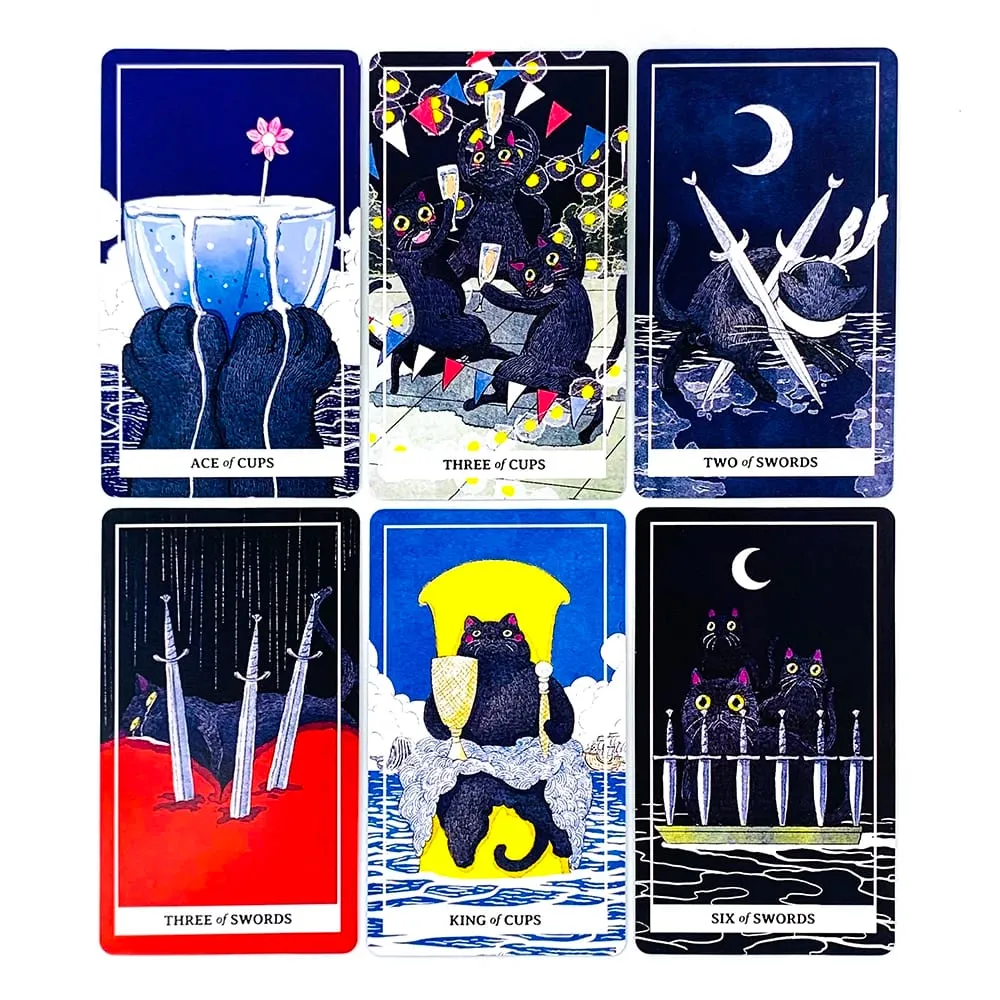 New Black Cat Tarot Deck 78PCS Cat-Themed Tarot Cards Meditation Divination Edition Deck Borad Game Party Games For Cat Lovers — image 4