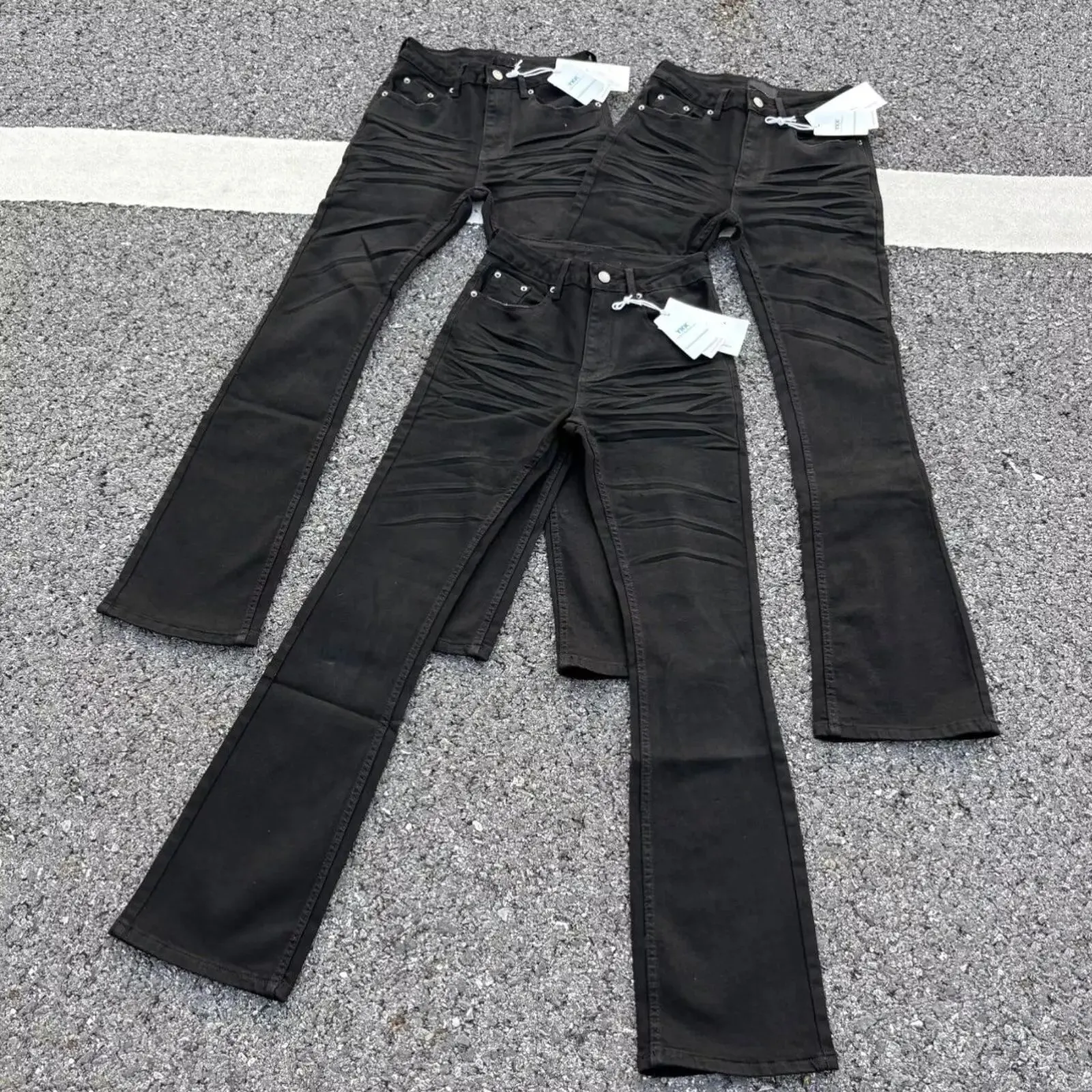 Men's 90s Slim Micro Horn Jeans Street Summer Sweatpants Y2k Pants Thin Boy Bottoms Male Wide Leg Bell-bottom Trousers