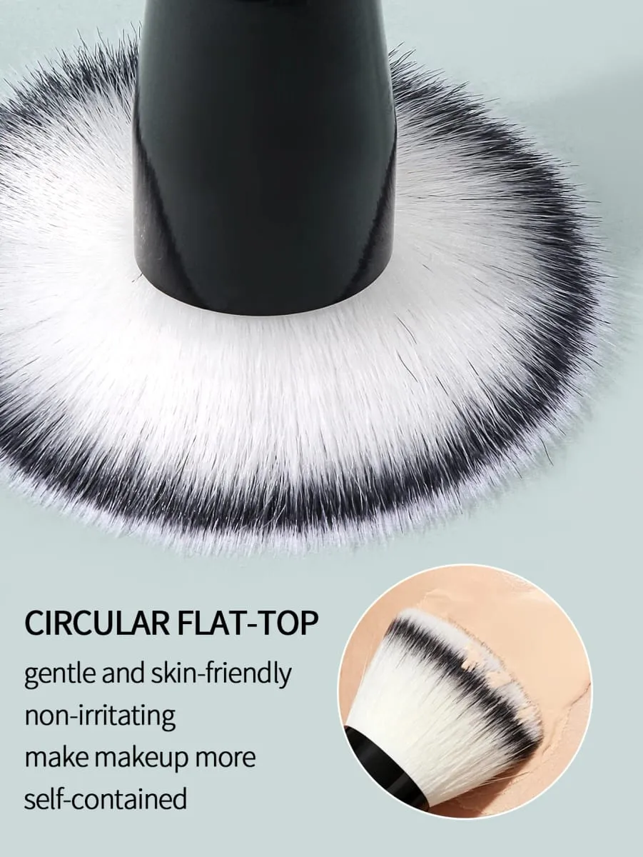 1Pc Stippling Foundation Makeup Brush Flat‑top Face Cosmetic Brush For Liquid Cream Foundation Blush Face Make‑up Beauty Tool — image 3
