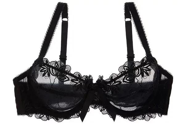 Conjunto de Sujetador de encaje de malla transparente para mujer, lencería Sexy, reductor fino, busto grande, lazo, deseo puro, ropa interior 34-40 BC