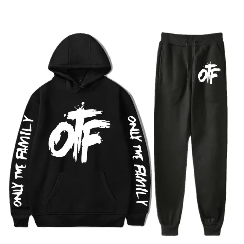 Harajuku Comfortable Funny OTF Letter Print Sweatshirt Sweatpants Suit Men/Women Hoodies+ Trousers Suit Cute 2 Piece Set Clothes — image 7