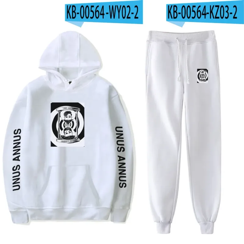 Popular Comfortable Unus Annus Print Sweatshirt Sweatpants Suit Hoodies+ Trousers Suit Boys/Girls 2 Piece Set Clothes