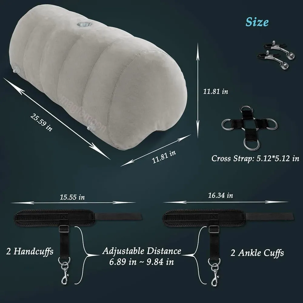 Sex Pillow Couples Sex Toys SM Product Heart Shaped Inflatable Cushion Furniture for Bedroom Dildo Mount Cross Strap Nipple C — image 5