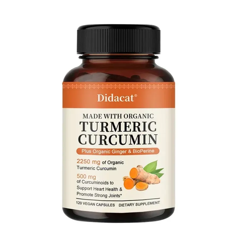 Kurkuma-Curcumin-Kapseln, 2250 mg, Kräuterextrakt, 95 % Curcuminoide mit schwarzem Pfeffer, kraftvolle Gelenkunterstützung