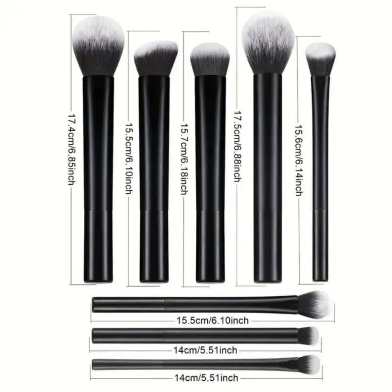 8/12pcs Multifunctional Black Makeup Brush Set With Beauty Egg Soft Bristles for All Skin Types Alcohol-Free Cosmetic Brushes — image 6
