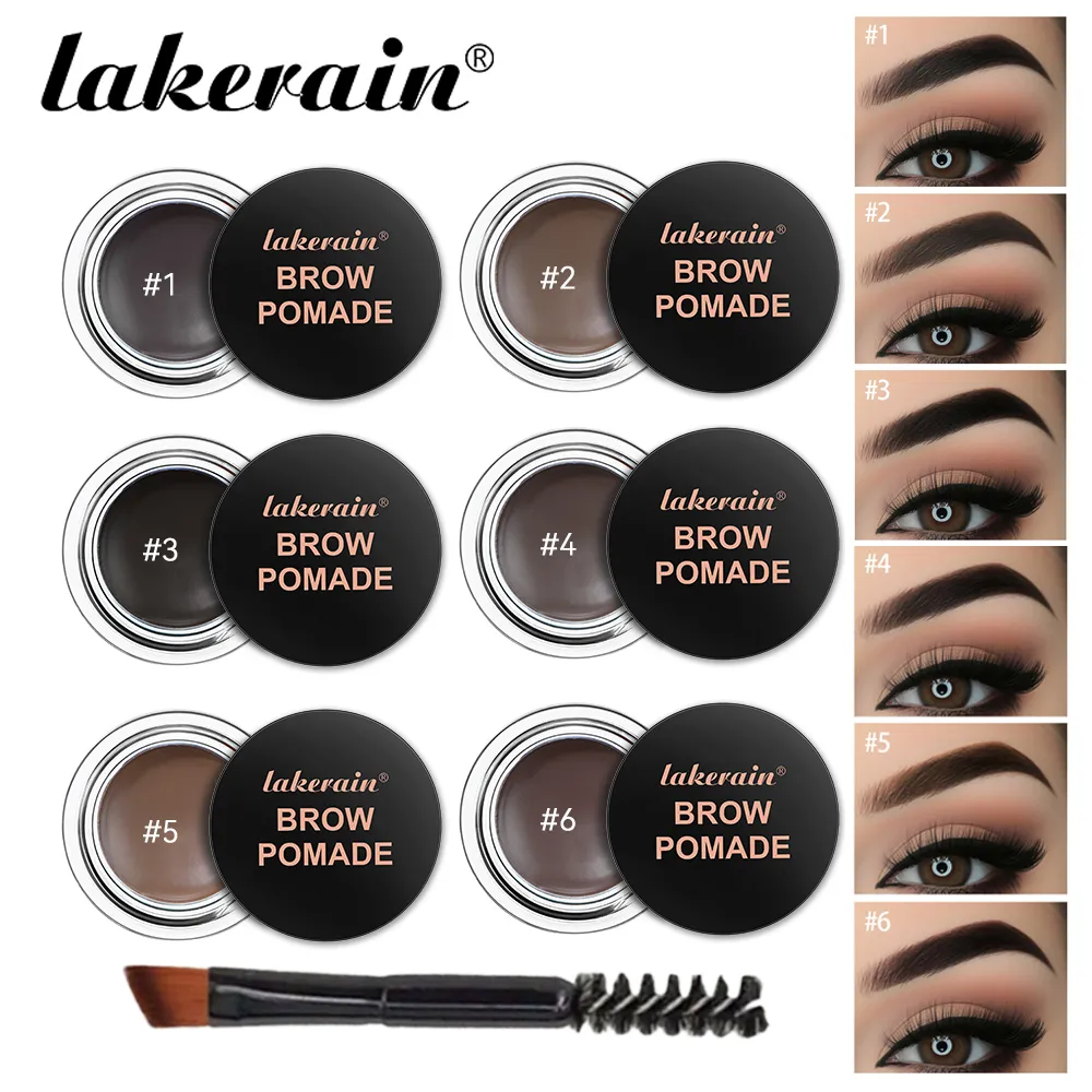 6 Colors Waterproof Eyebrow Tint with Brush Long-Wearing Full-Pigment Smudge-Proof Eyebrow Pomade Natural Wild Brows Makeup — image 1