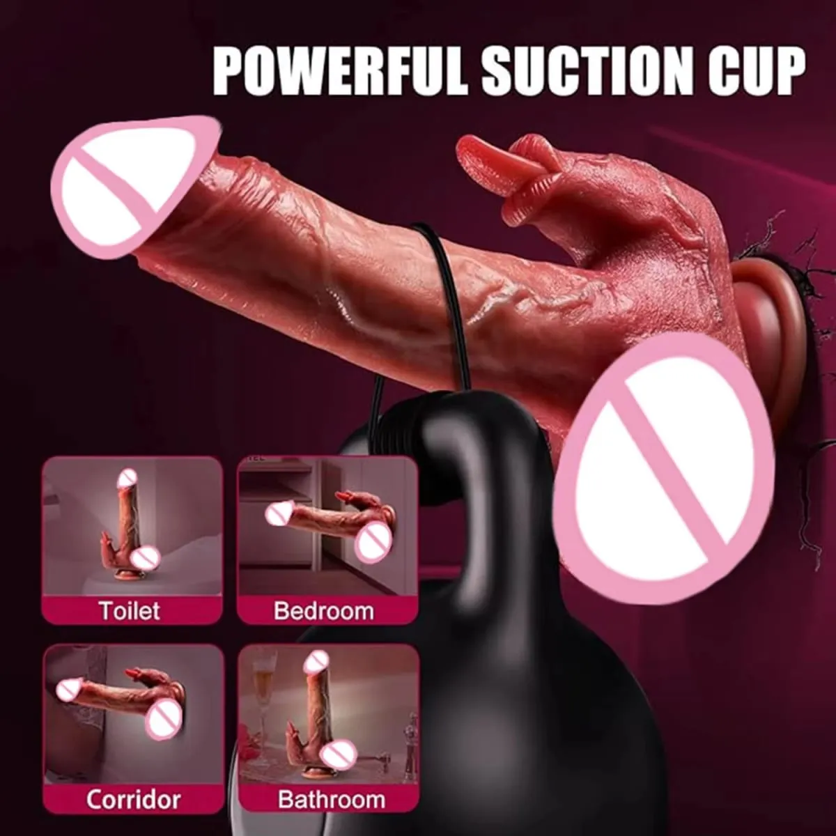 4 in 1 Thrusting Dildo Vibrator Remote Control Heating Tongue Licking Clitoris G-Spot Dick Sex Toys Vagina Adult Female Sex Shop — image 4