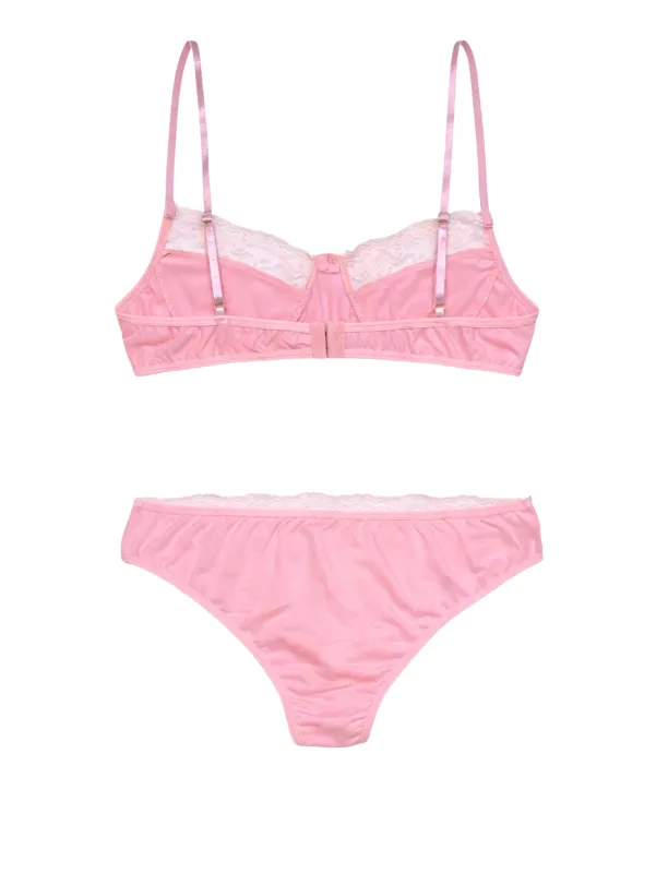 1 Set of 2 Pieces Underwear Set: Men's Erotic Cross-Dressing Bowknot Lace Underwear Set, Lace Panties & Bra Combination Set — image 8