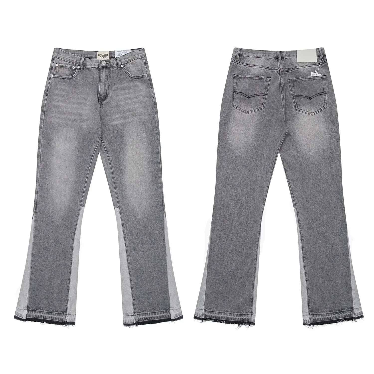 Denim Bell-bottoms Washed And Worn Patchwork Jeans