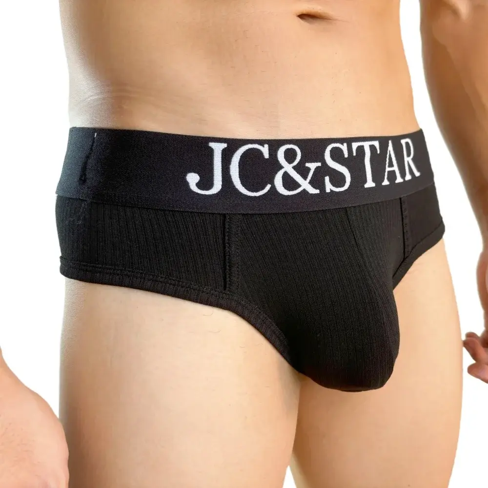 Cuecas masculinas atléticas com design de corte alto, cuecas de algodão com nervuras, conforto esportivo para homens, biquíni deslizante, tanga