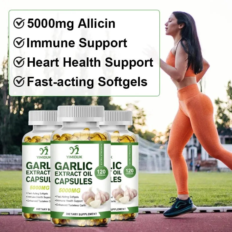 Organic Garlic Oil Extract Capsules Immunity Improves Cardiovascular Function Support Increase Glutathione Level Cellular Detox — image 5