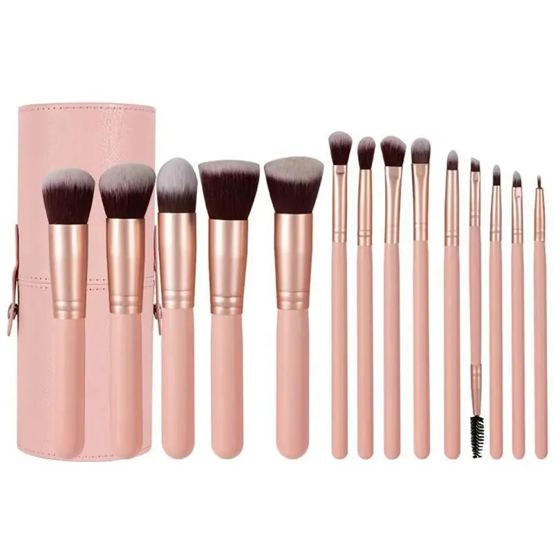 14 PCS Makyaj Fırça Seti Aydınlatmalı Ayna Taşınabilir Kısa Saplı LED Işık USB Şarj Edilebilir Makyaj Fırçaları Seti — image 10