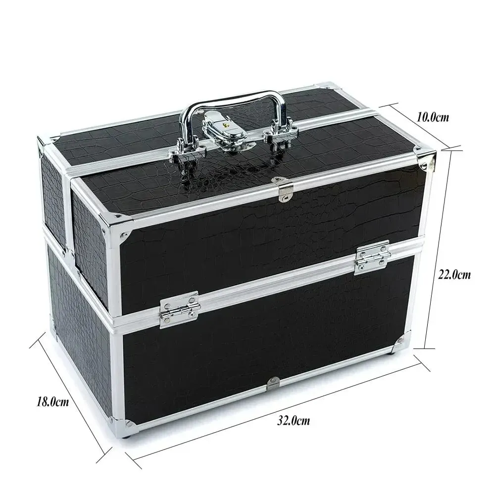 Professional Aluminum Alloy Cosmetic Case Large Capacity Multilayer Portable Storage Box Nail Tattoo Makeup Beauty Salon Supplie