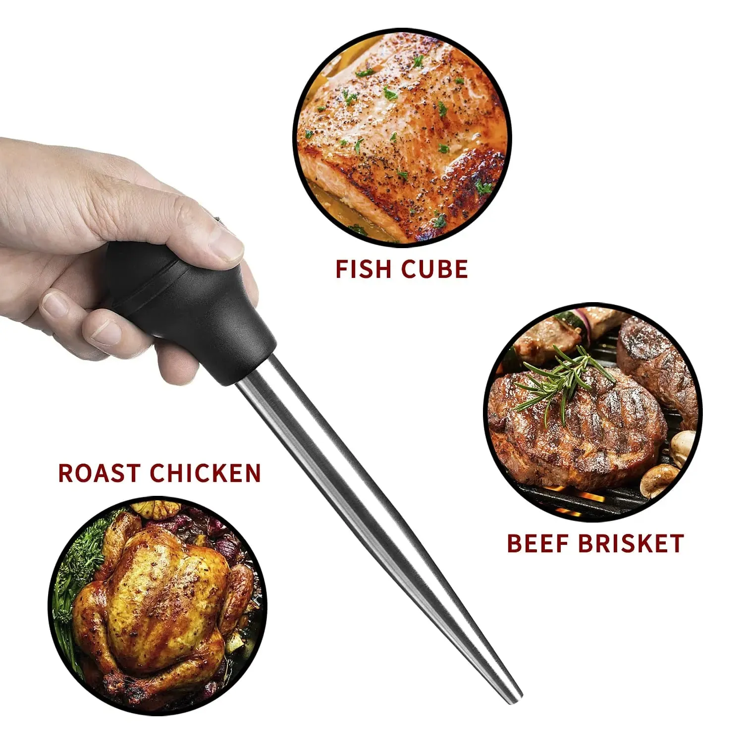 Turkey Baster for Cooking & Kitchen Meat Injector Syringe for Hot Liquid Food Grade Baster Thanksgiving Christmas Essential Tool