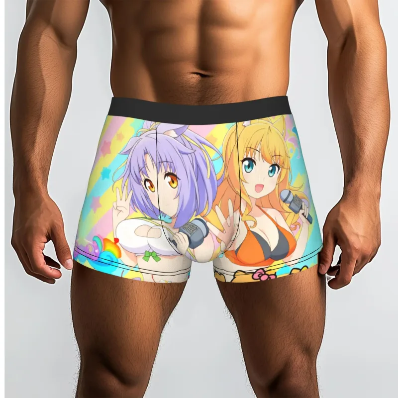 Anime N-Nekopara Chocola Vanilla Underwear Men Printed Game Boxer Briefs Shorts Panties Soft Underpants