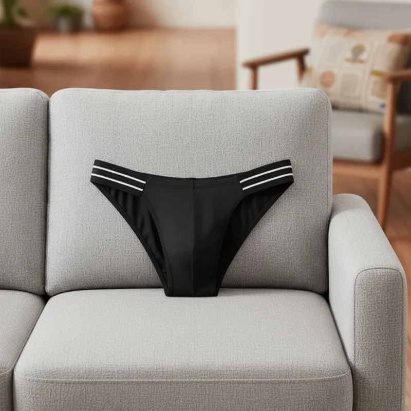 Lingerie heren driehoekige slipje midden taille ademend heren dunne slips streep groot formaat ondergoed voor heren vier seizoenen
