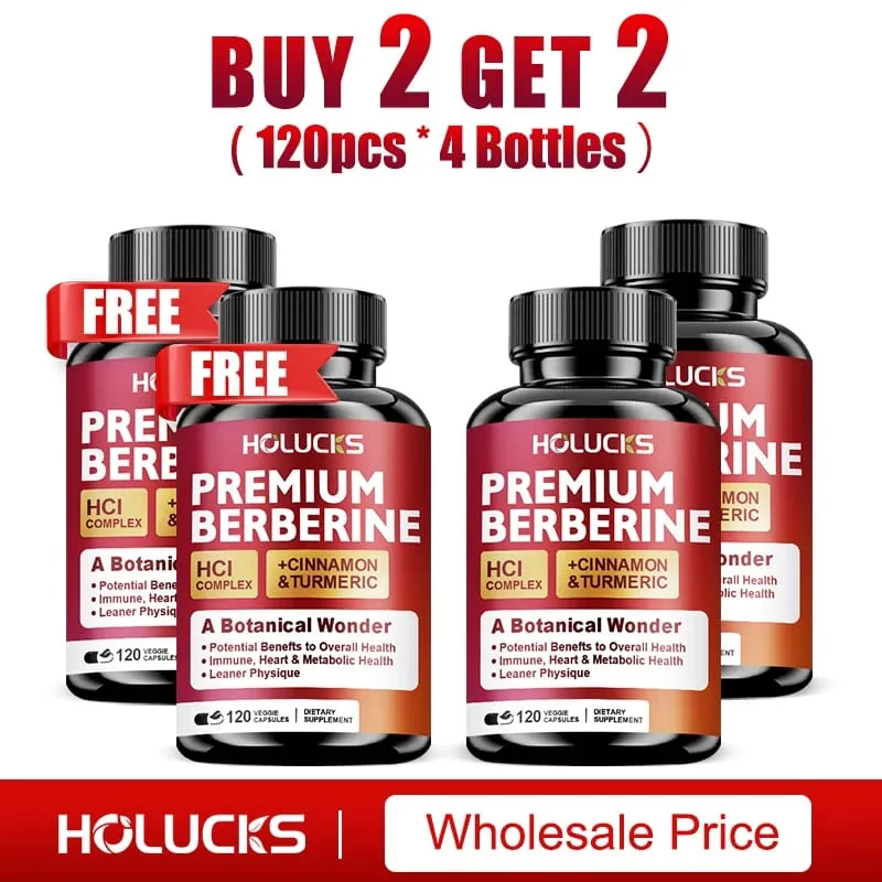 Buy 1 Get 1 Free! Premium Berberine Supplement for Natural Blood Sugar Liver Detox Metabolic Health & Weight Management Aid