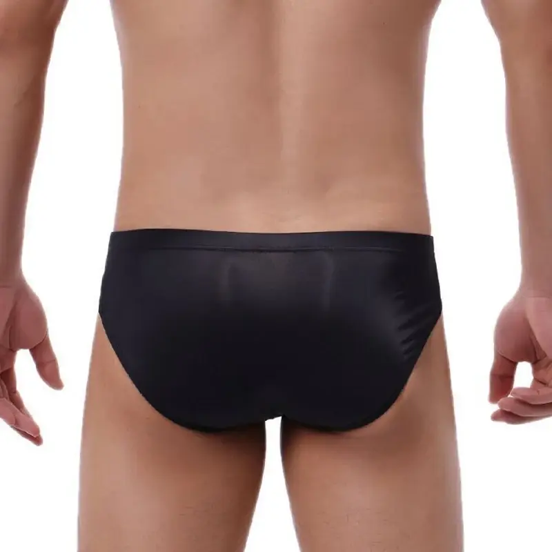 2 pçs grande bolsa de náilon cuecas masculinas cuecas de seda gelo masculino sem costura cuecas de cintura baixa calcinha fina plus size — image 4
