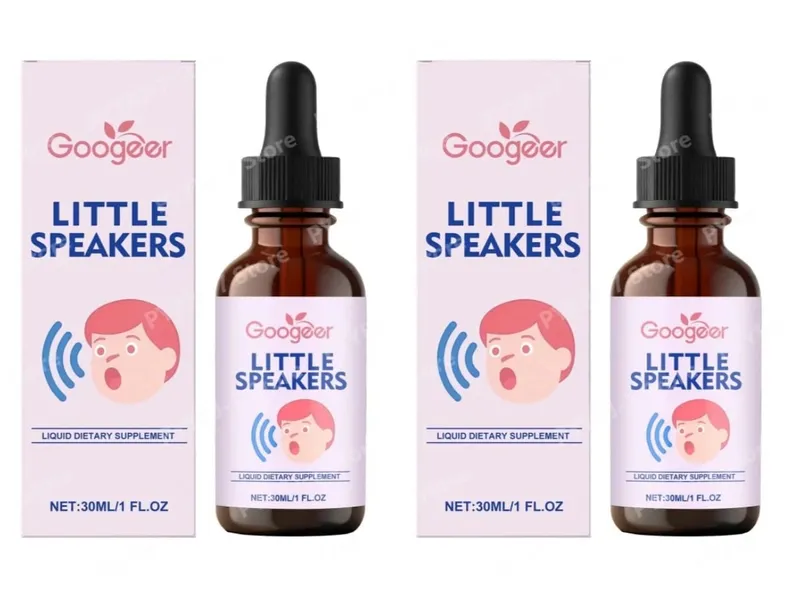 Googeer Little Speakers Flüssiges Nahrungsergänzungsmittel mit Vitamin B12, D3 und Zeolith für den verbalen Ausdruck, die Sprache und den Fokus, unterstützt Kinder, 30 ml
