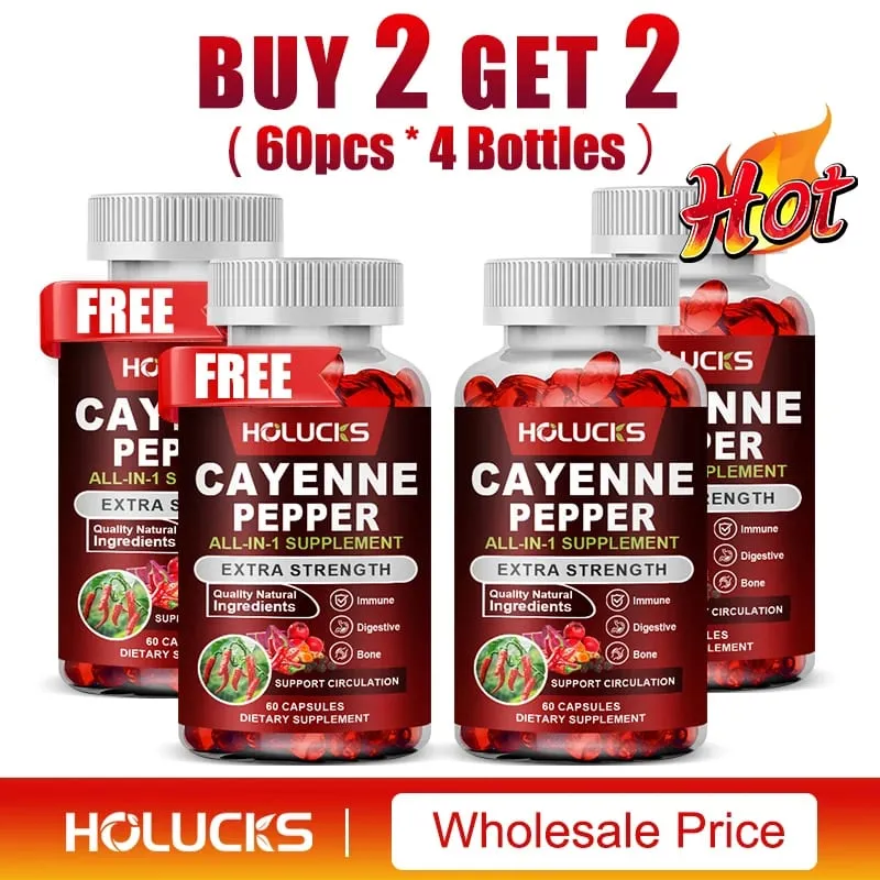 Ang Cayenne Pepper Capsules na may Vitamin D3 K2 Blood Circulation ay Nagtataguyod ng Digestion Boost Metabolism Support Joint Bone Health — image 11