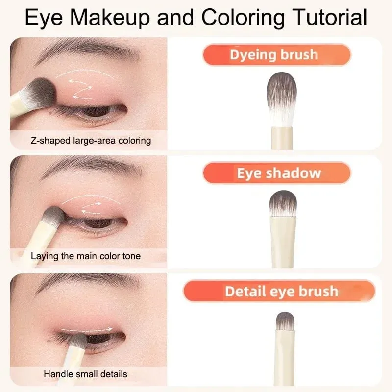 5/6/8/10 pçs pincéis de maquiagem de olho natural conjunto detalhe sombra escova pincel de maquiagem branco ultra macio sombra delineador ferramenta de maquiagem — image 4