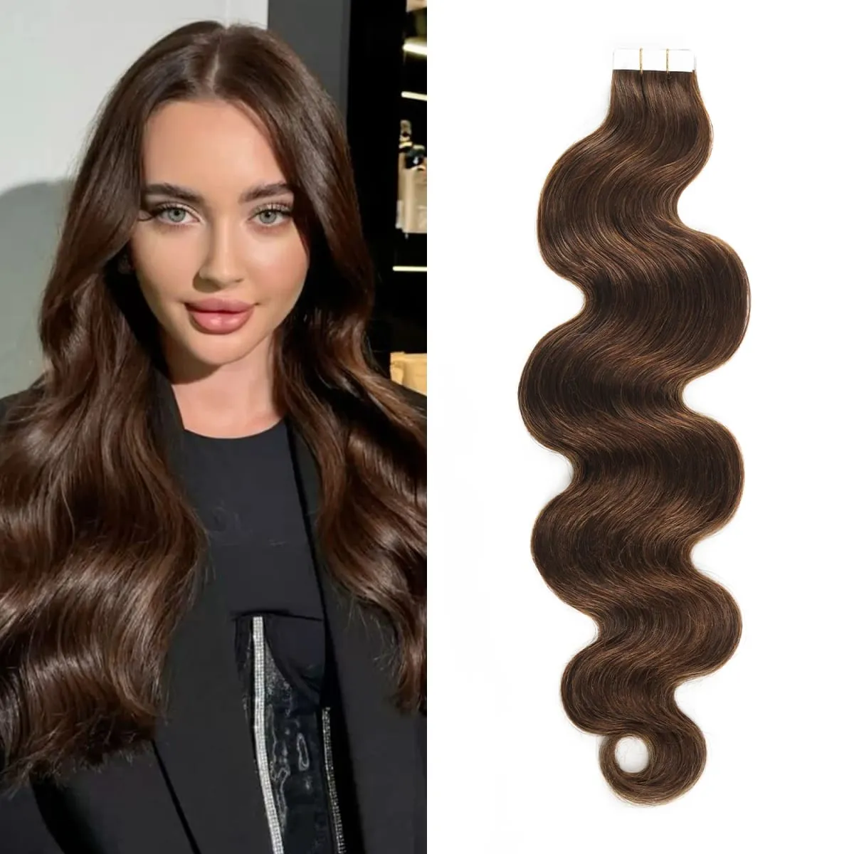 20pcs/pack Tape in Human Hair Extensions Body Wave Tape in Extensions Real Human Hair Seamless Tape in Real Human Hair Extension