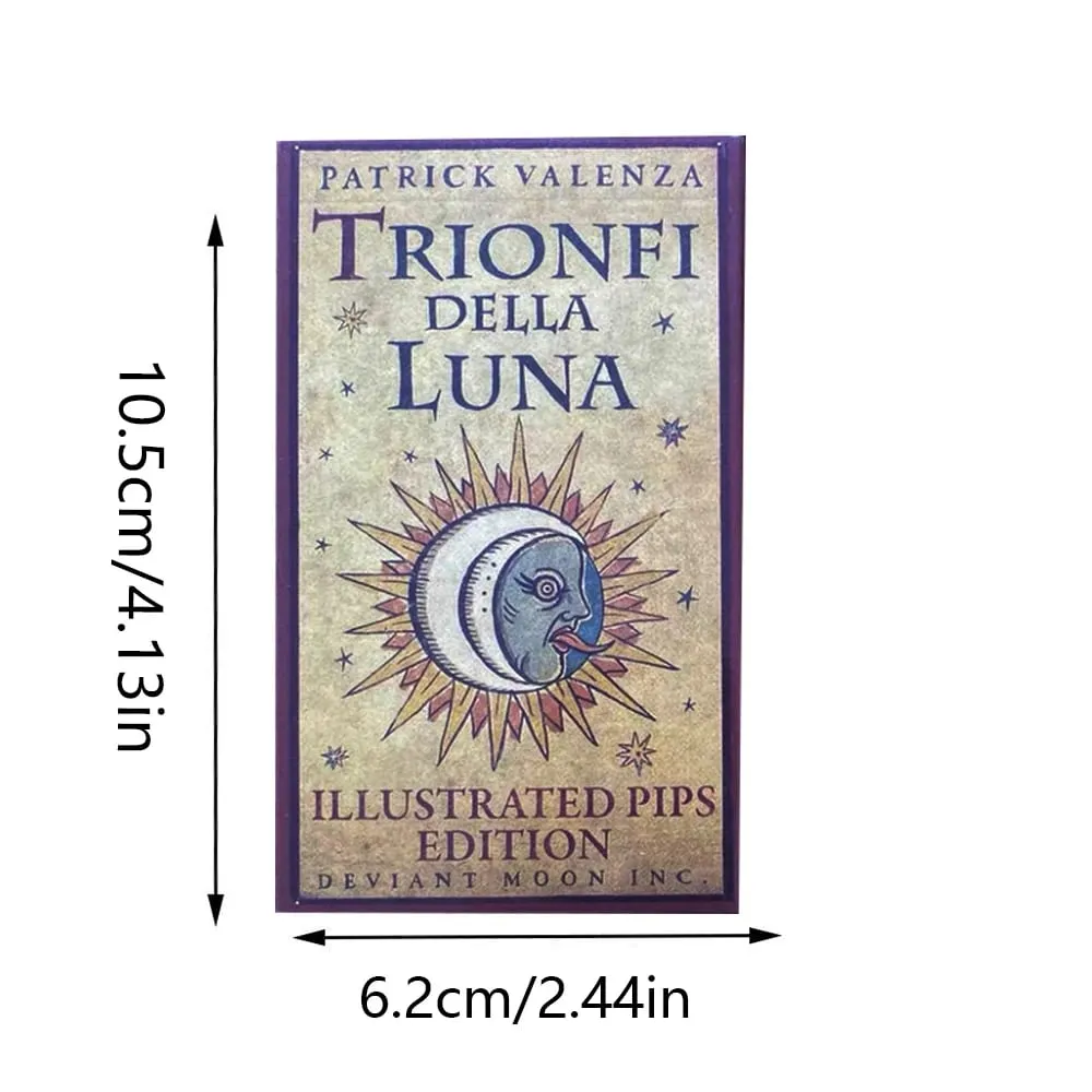 Trionfi della Luna Tarot 78 Card Deck with PDF Guidebook Fortune Telling Card Game Travel Cersion Reversed Chakra Planet Zodiac