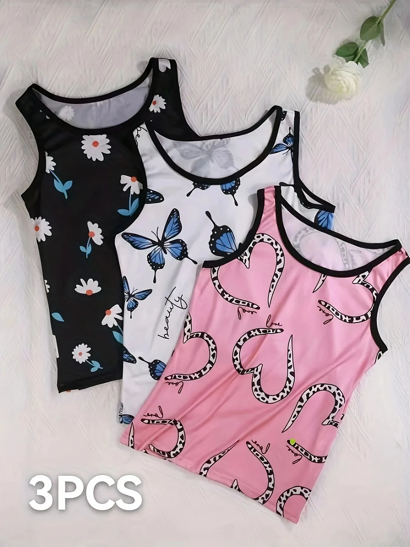 3-Pack Women Comfort Vests for All Seasons Rayon High Elastic Casual Home Basic Tops