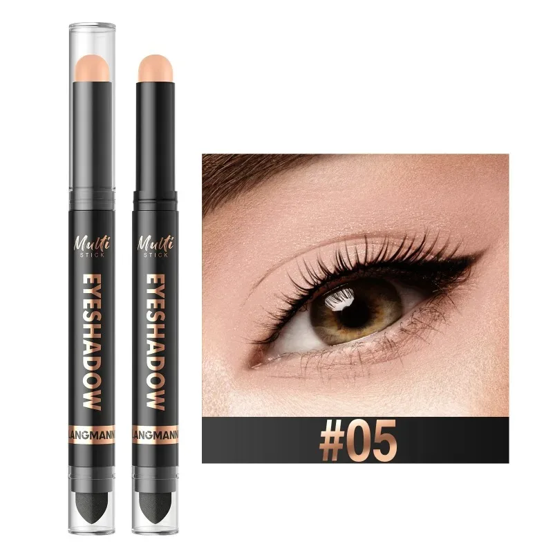 16 Colors Double Head Eyeshadow Stick Pearlescent Shimmer Brown High Waterproof Cream Eyes Shadow Pencil Long-Lasting Eye Makeup — image 15