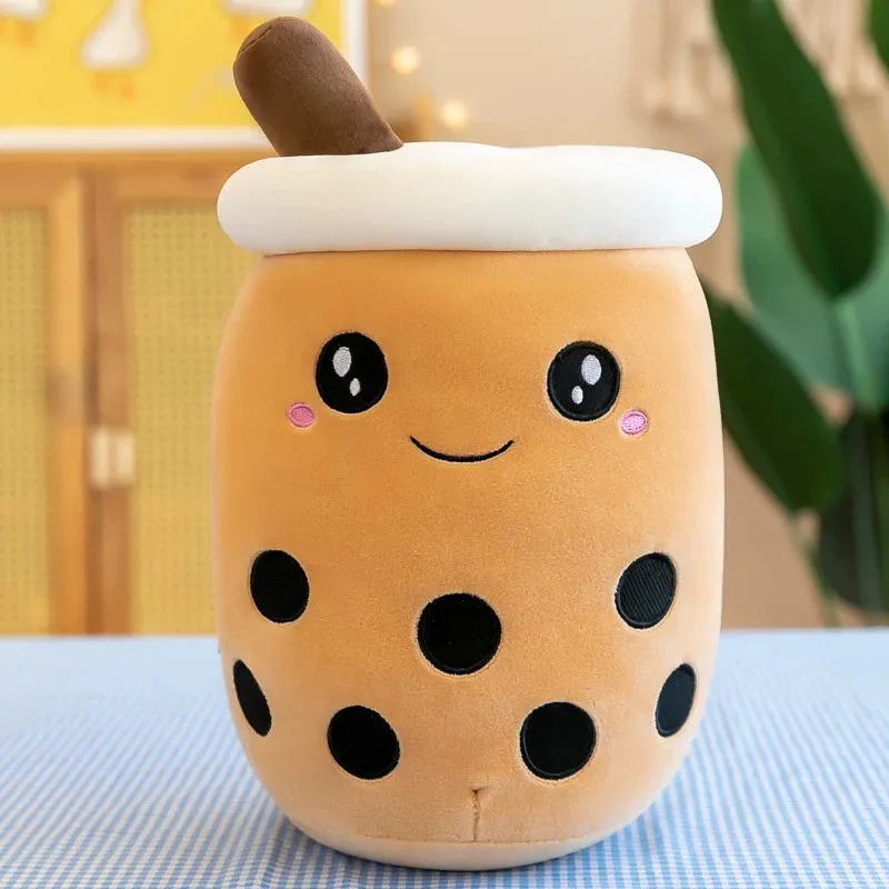 Roztomilý plněný Boba Plyšový Bubble Tea Skutečný Bubo Food Hrnek na mléko Plyšový polštář Měkký Kawaii Plyšové hračky Dárky pro děti Dospělý 24CM~ — image 3