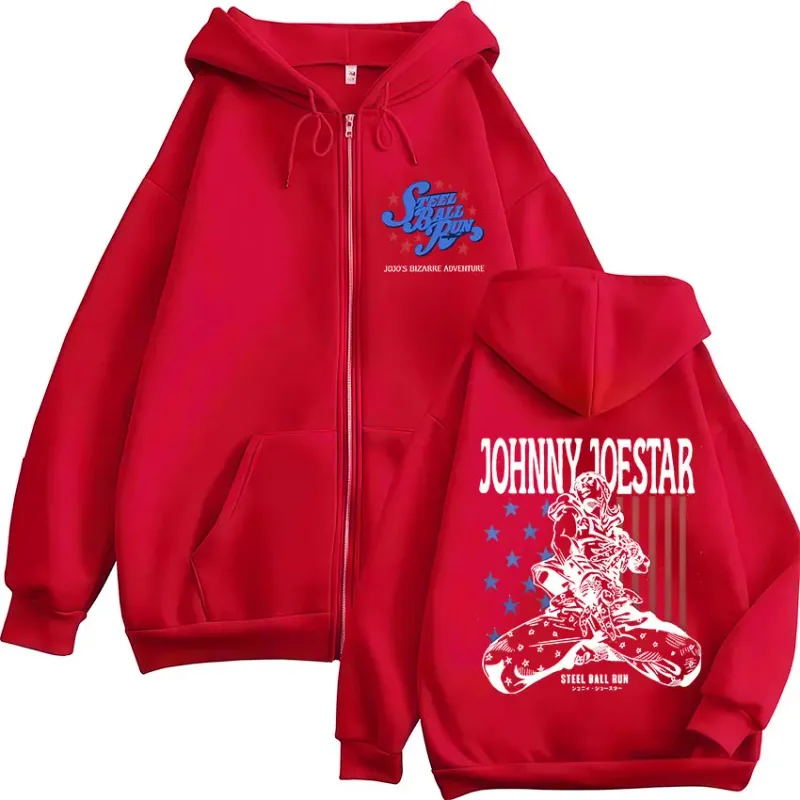 Anime JoJo Bizarre Adventure STEEL BALL RUN Johnny Joestar Zipper Hoodies Men Women Clothing Zip Up Sweatshirt Jacket Streetwear — image 9