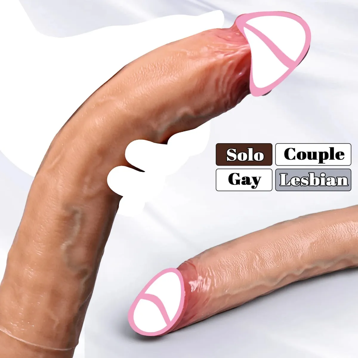 Double Head Realistic Silicone Dildo Long Anal Plug Vaginal Stimulator for Lesbian Couples And Gay Men Liquid Silicone Sex Toy — image 2