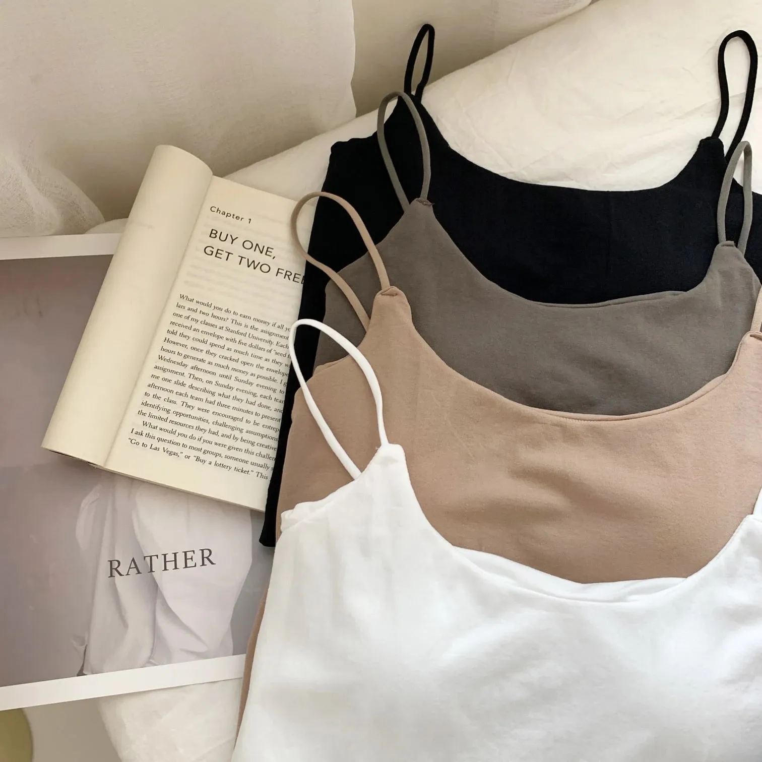 Zjaiss 2026 Summer Pure Desire Sexy Camisole Top Adjustable Spaghetti Strap Crop Top Women's Solid Color Y2K Tank Top — image 6
