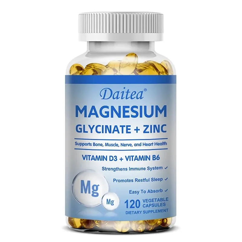 Daitea Magnesium Glycinate at Zinc Dietary Supplement - Bone Nerve Immune Support - Angkop para sa Mga Lalaki at Babae
